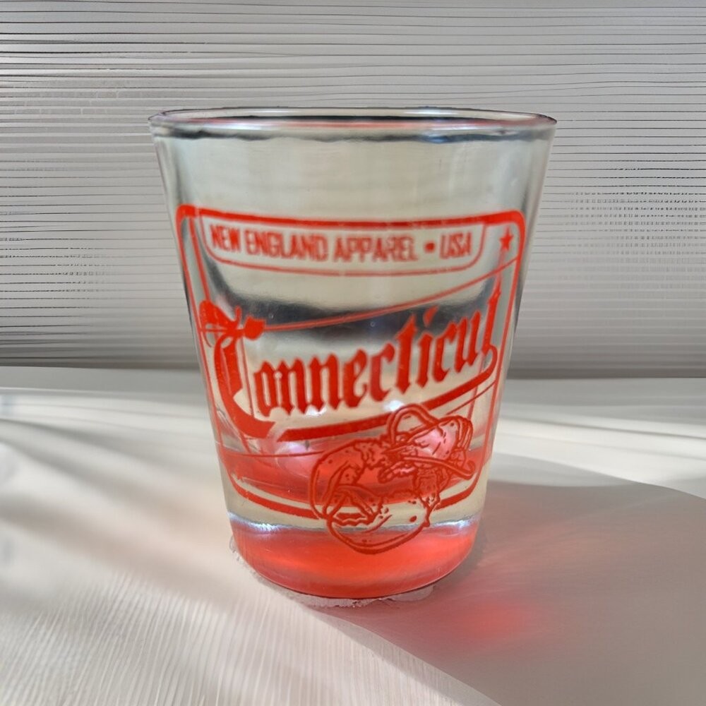 Connecticut New England USA Shot Glass Souvenir American Apparel Red Bottom